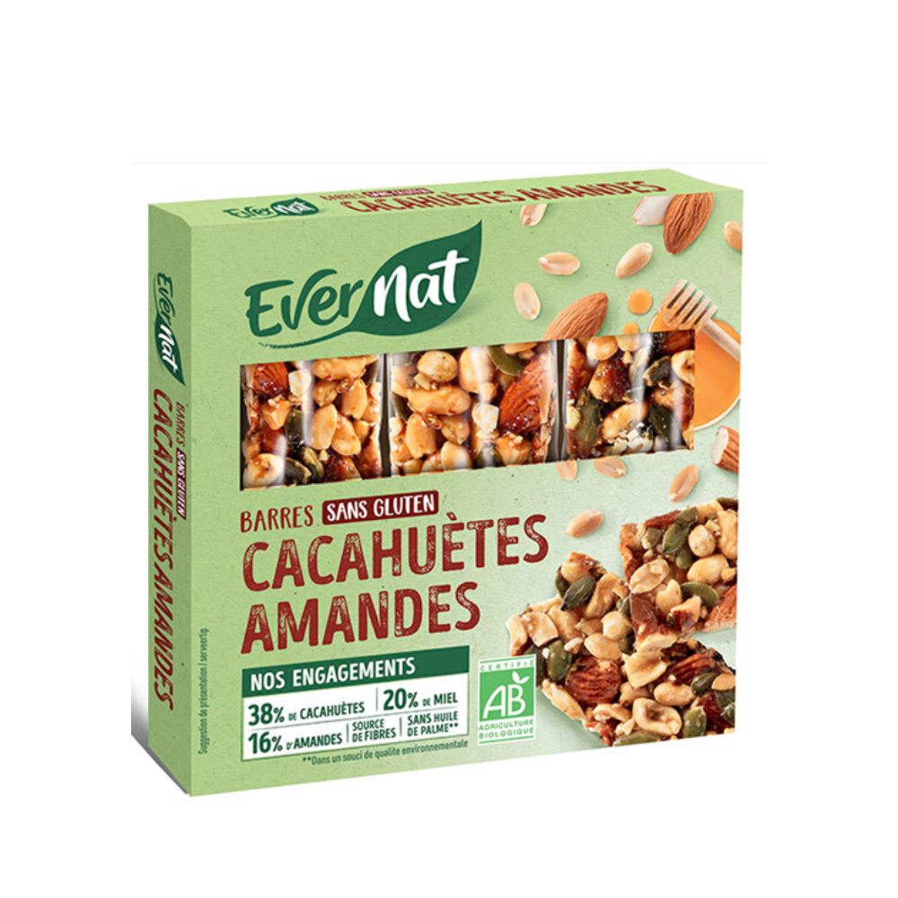 Barres cacahuètes amandes x3 bio