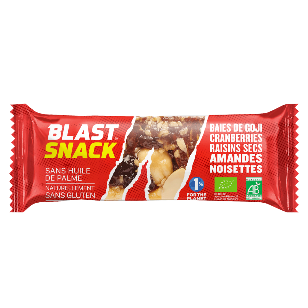 Barre énergétique baies de Goji cranberries amandes bio