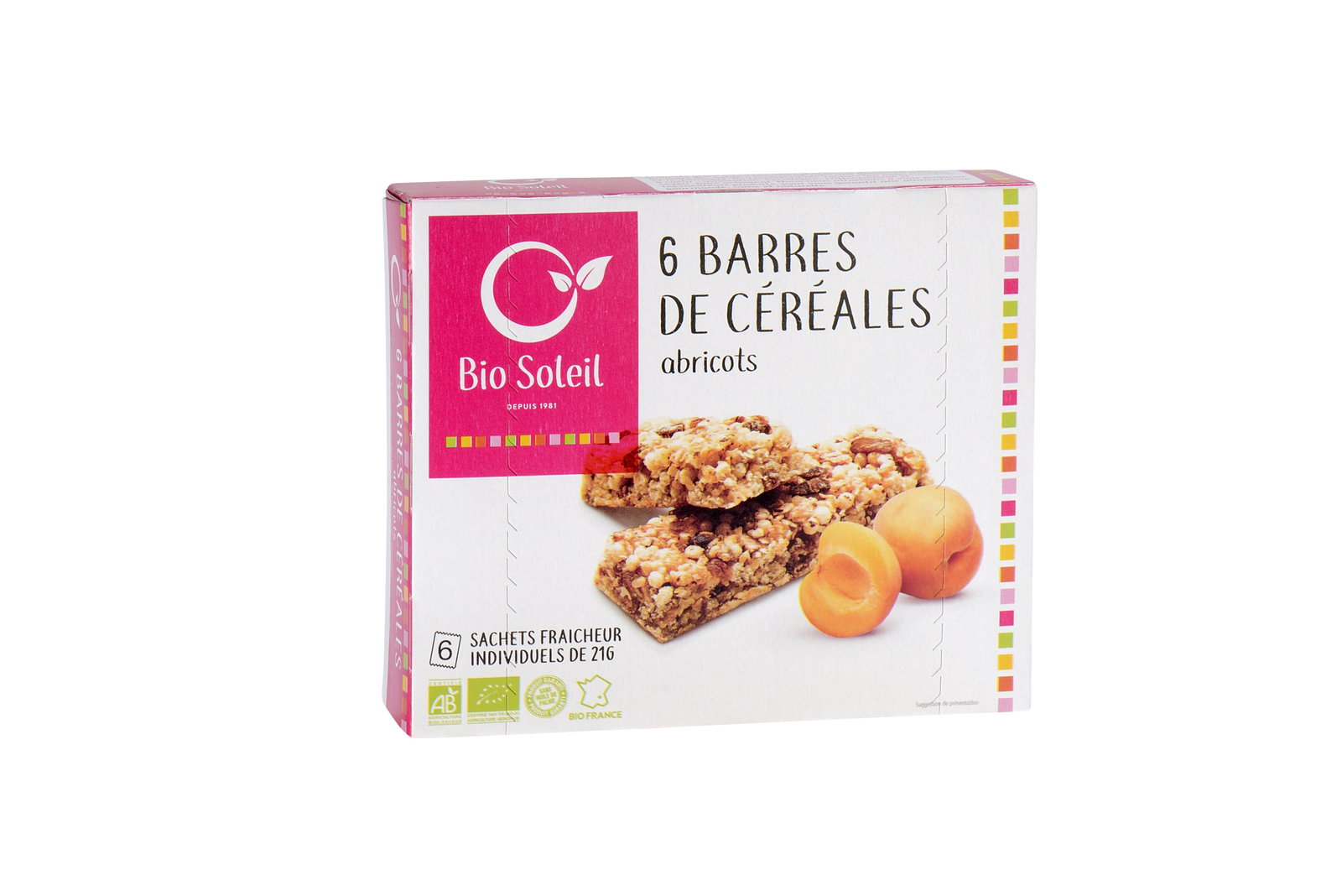 Barres céréales abricot x6 bio