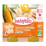 Petits pots midi maïs doux et poulet fermier du Poitou bio (dès 8 mois) - 2x200g