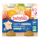 Petits pots soir carotte patate douce et blé bio (dès 6 mois) - 2x200g