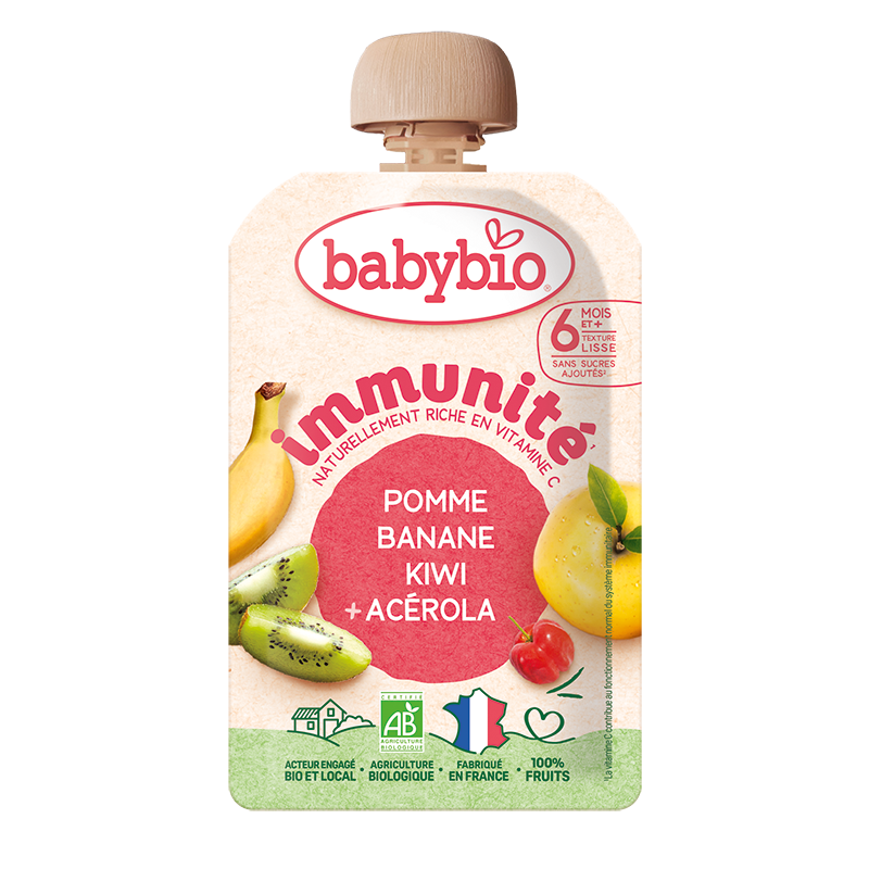 Pomme banane kiwi acérola - immunité (dès 6 mois) bio