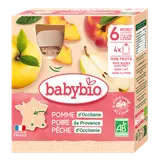 Gourdes pomme poire pêche bio (dès 6 mois) - 4x90g