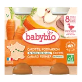 Petits pots midi carotte potimarron pomme et canard fermier bio (dès 8 mois) - 2x200g