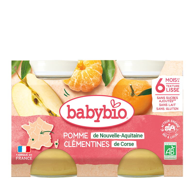 Petit pots pomme clémentines bio (dès 6 mois) - 2x130g
