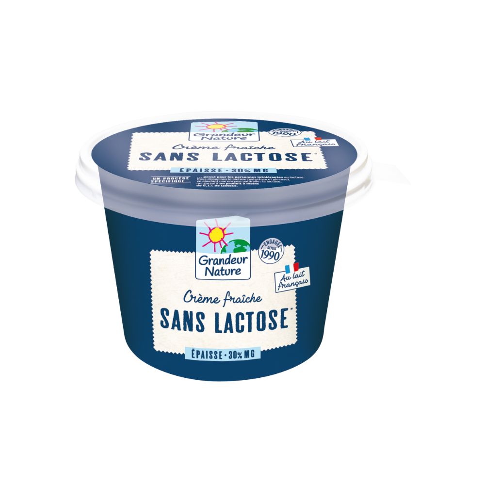 Crème fraîche épaisse délactosée bio - 30% MG