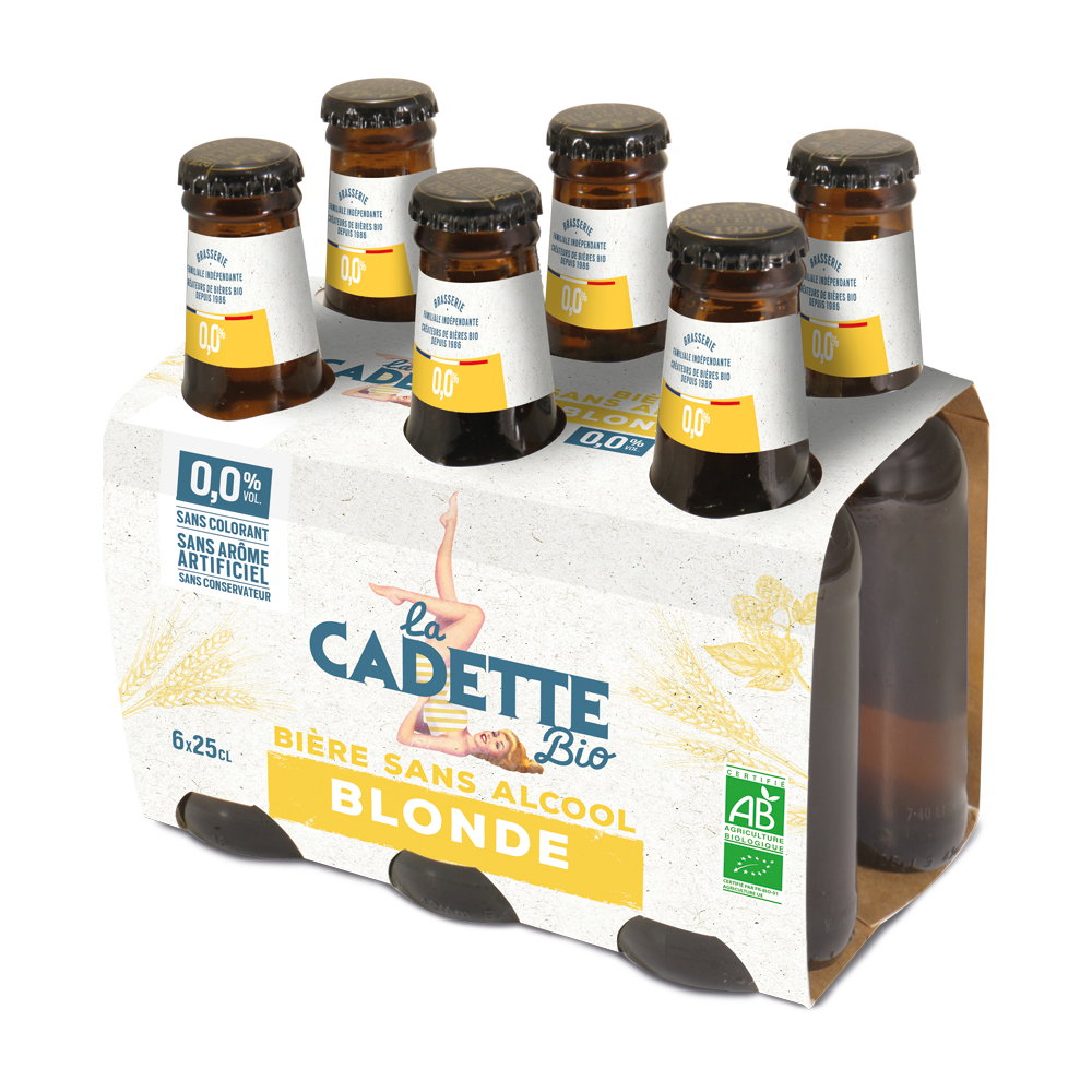 Bière blonde sans alcool 0,0% bio - 6x25cl
