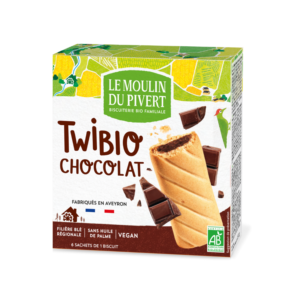 Twibio fourrés au chocolat bio