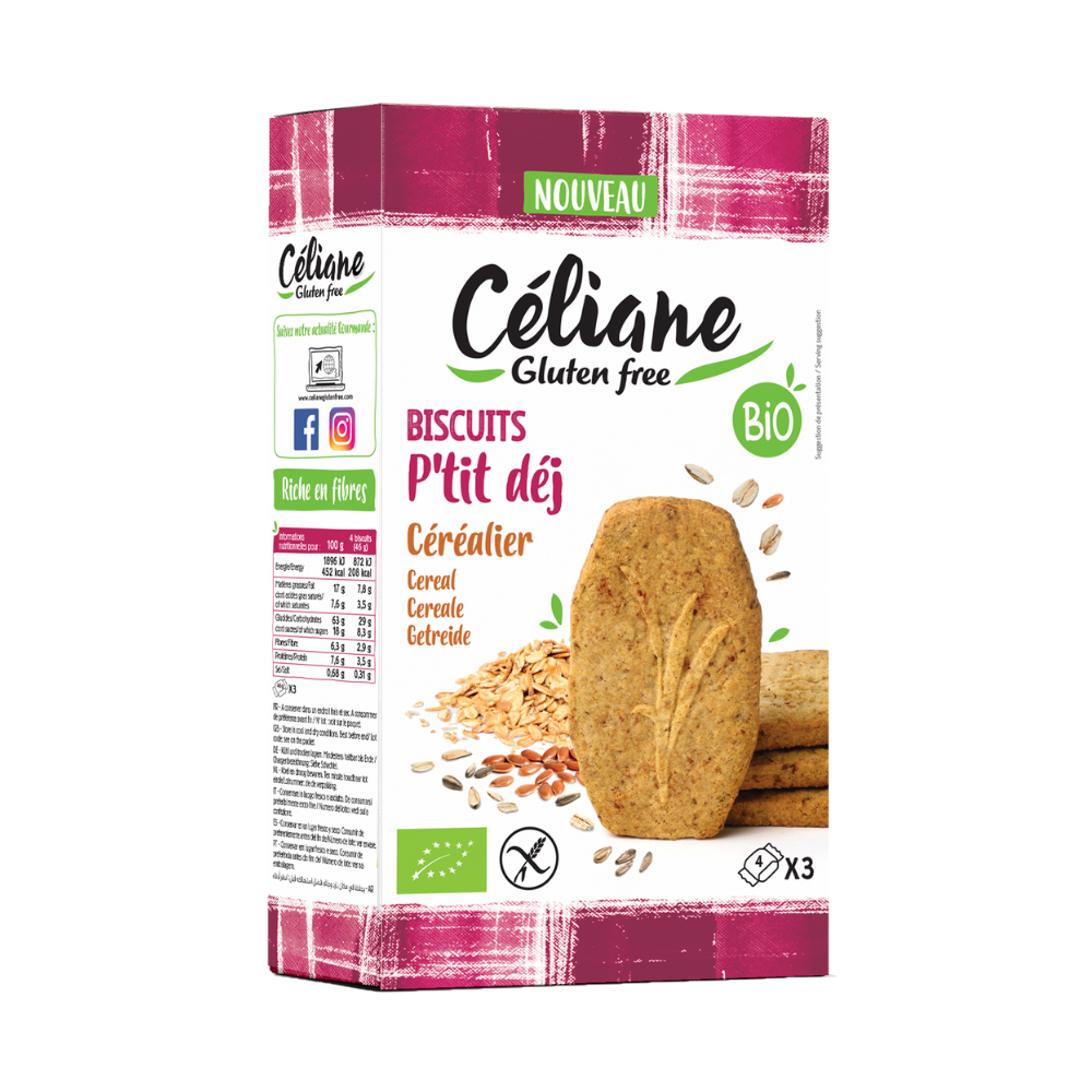 Biscuits petit-déjeuner céréalier sans gluten bio