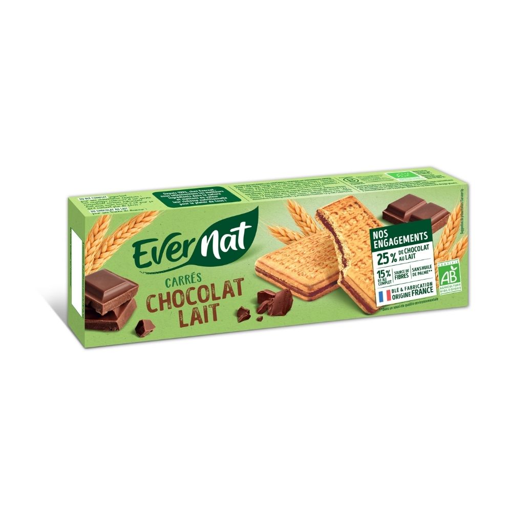 Carrés chocolat au lait bio