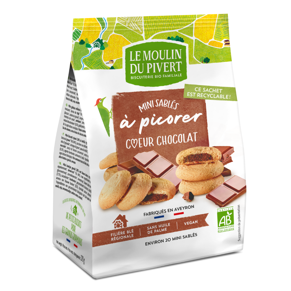 Mini sablés coeur chocolat bio