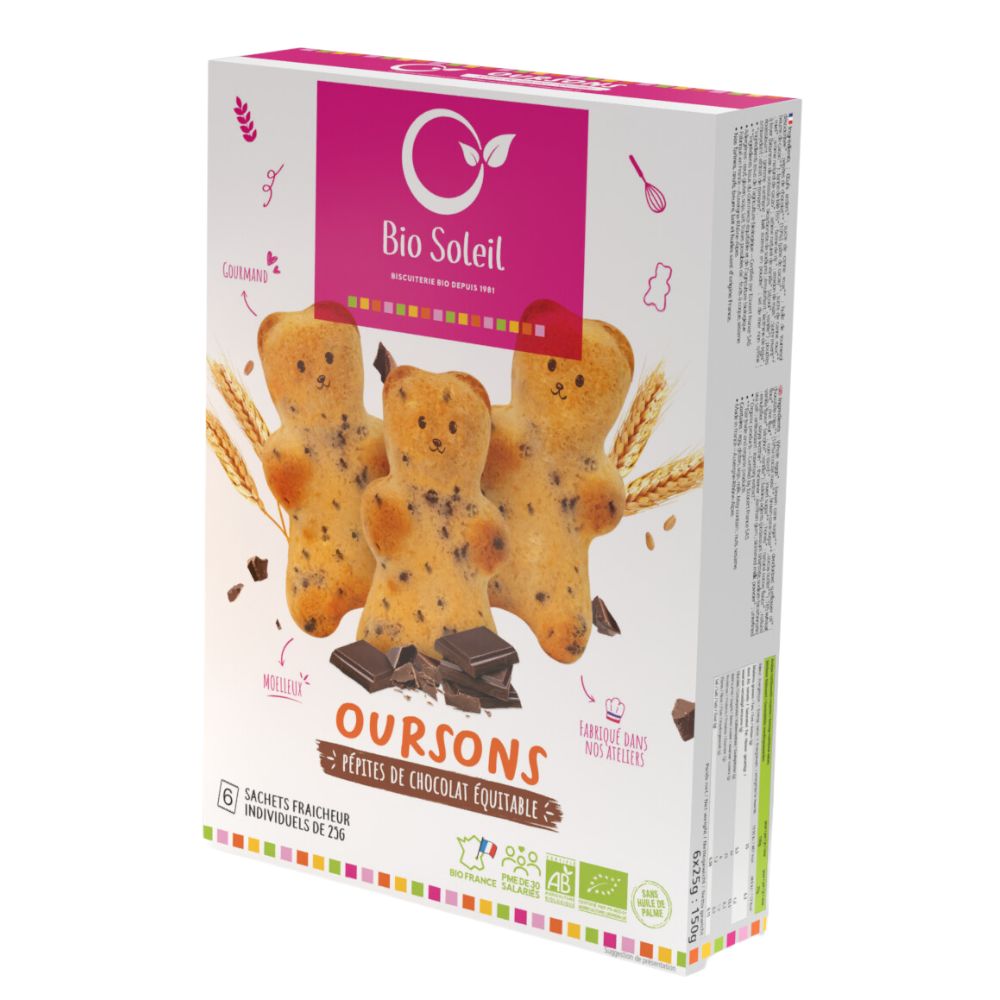 Oursons pépites de chocolat x6 bio