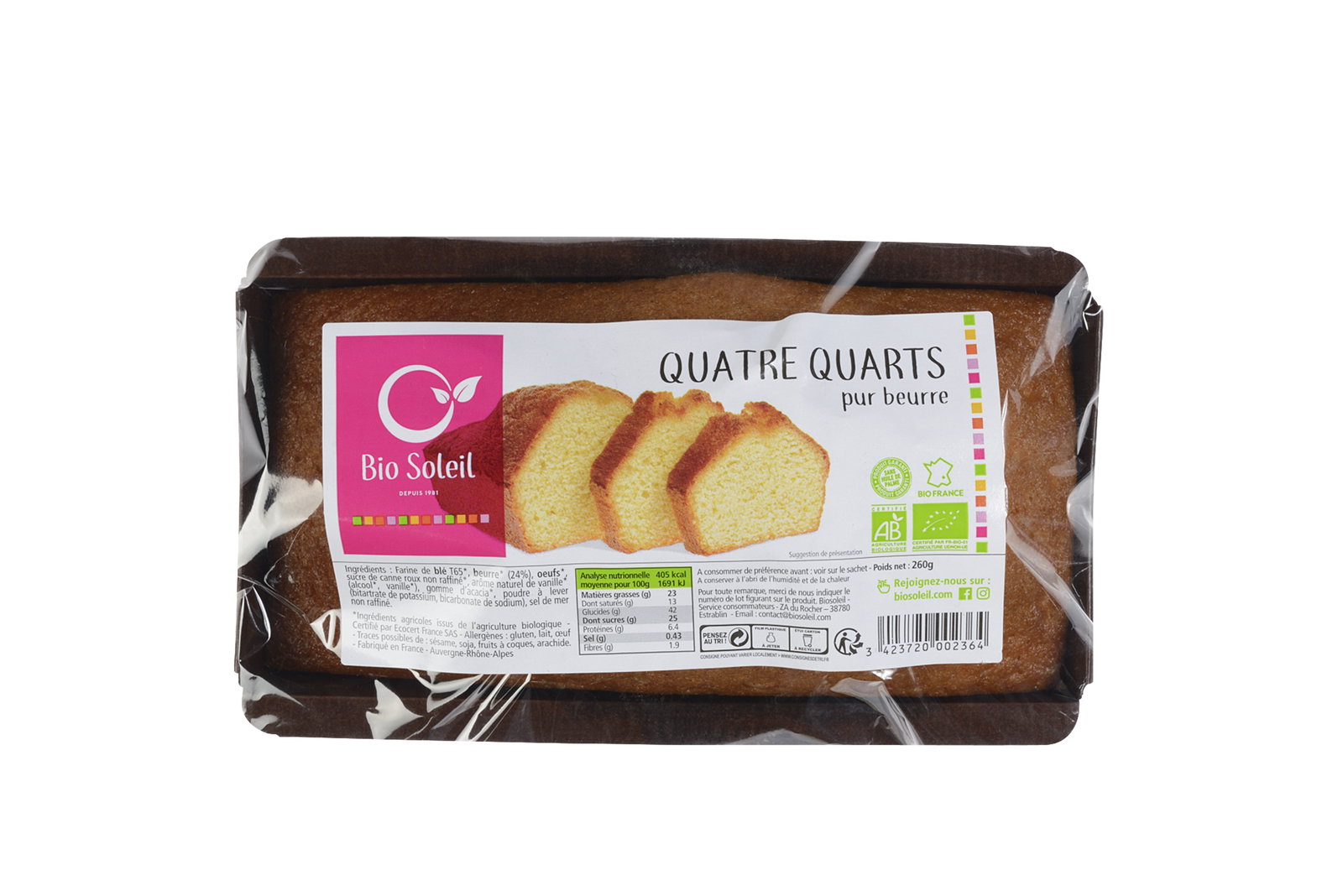 Quatre quarts pur beurre bio