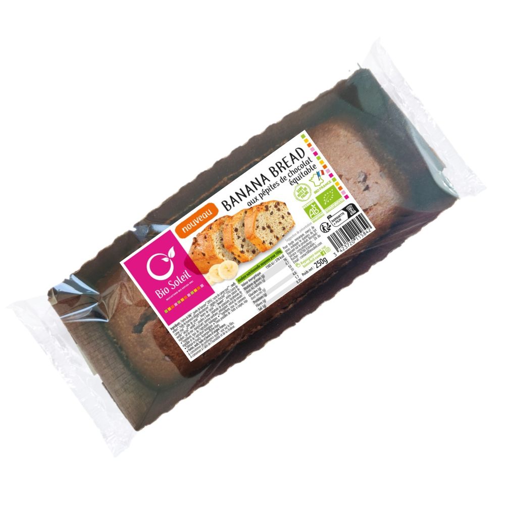 Banana bread aux pépites de chocolat bio