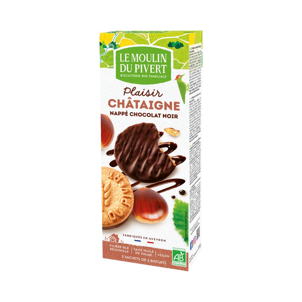 Plaisir châtaigne nappé de chocolat noir bio