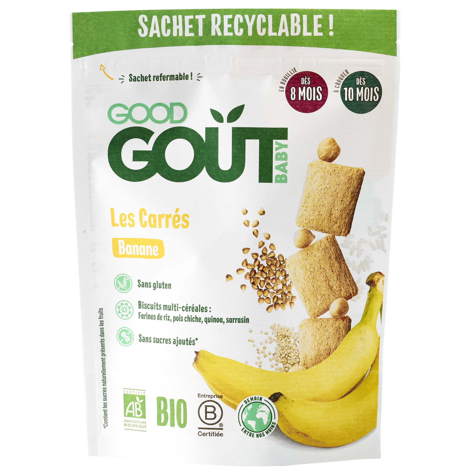 Carré banane (dès 8 mois) bio