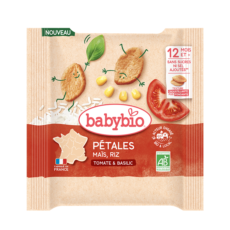 Pétales tomate basilic - maïs riz pois chiche de Nouvelle-Aquitaine Bio (dès 12mois)