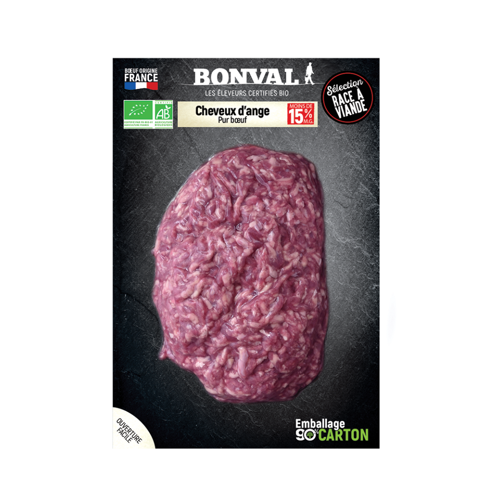 Haché pur boeuf 15% de MG bio
