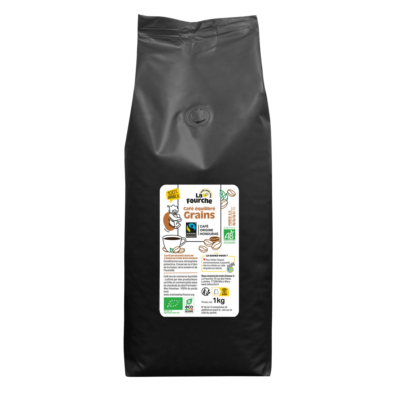 Café grains équilibré 100% arabica Honduras bio équitable