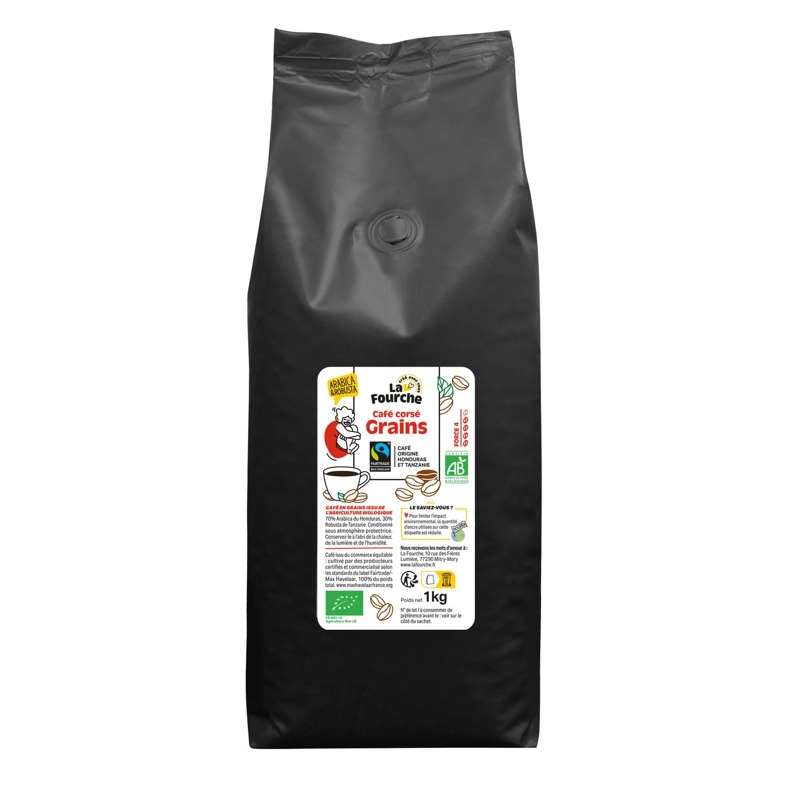 Café grains corsé Honduras Tanzanie bio équitable
