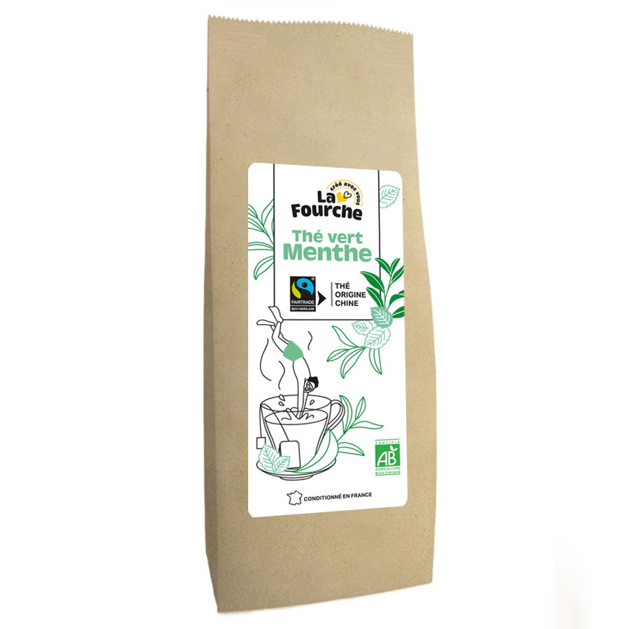 Thé vert menthe bio et équitable - 100g