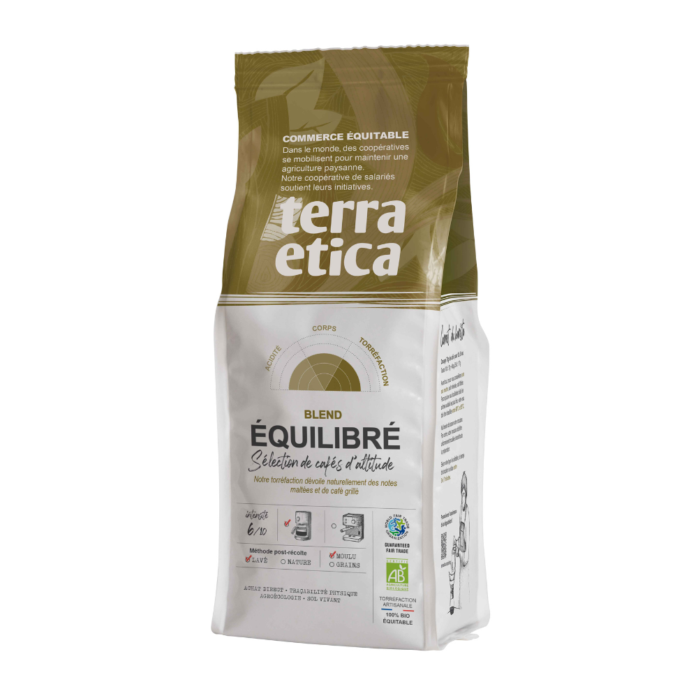 Café moulu équilibré arabica mélange bio équitable