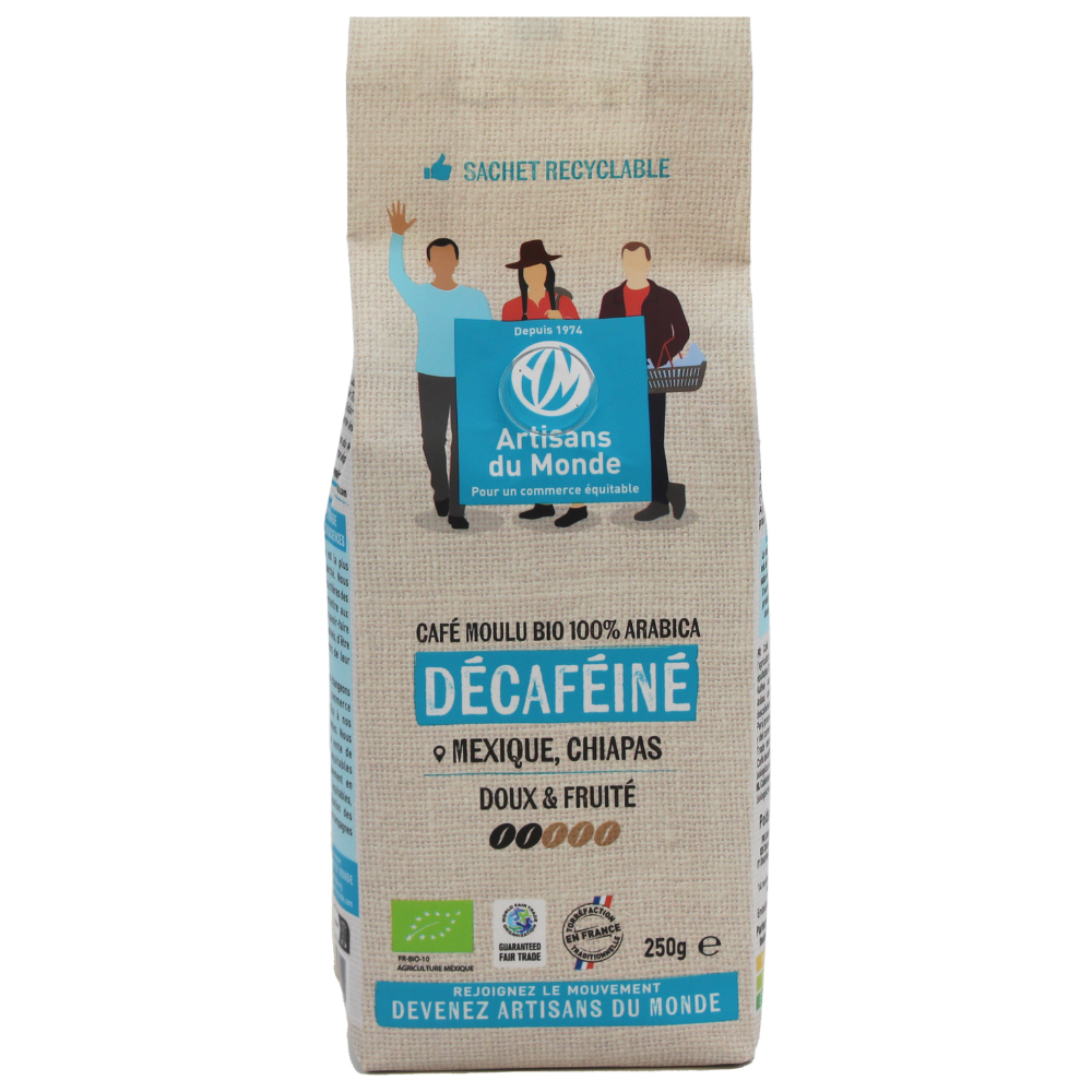Café moulu décaféiné Mexique bio équitable