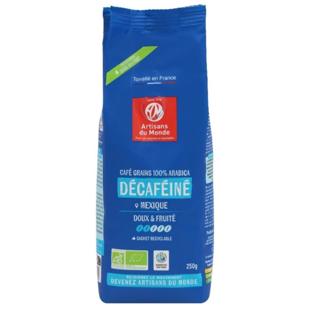 Café décaféiné en grains Mexique 100% arabica équitable bio