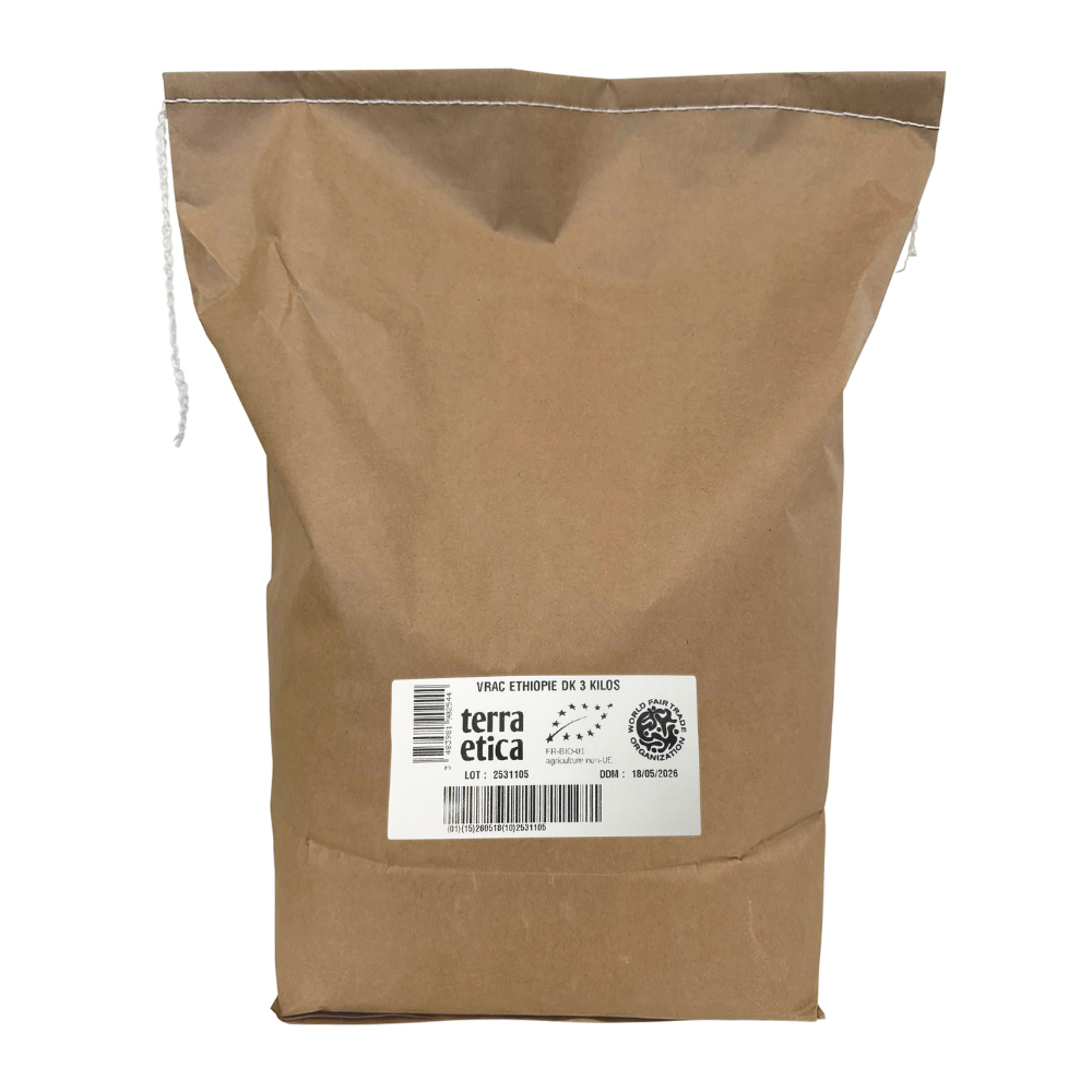 Café grains Moka décaféiné Ethiopie bio équitable
