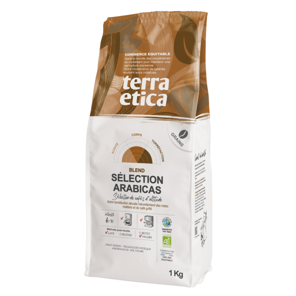 Café grains blend arabica bio équitable