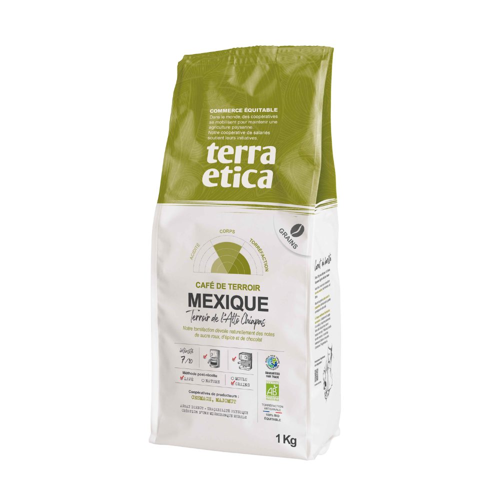 Café grains arabica Mexique bio équitable
