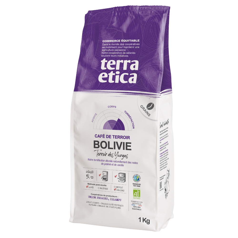 Café grains arabica Bolivie bio équitable