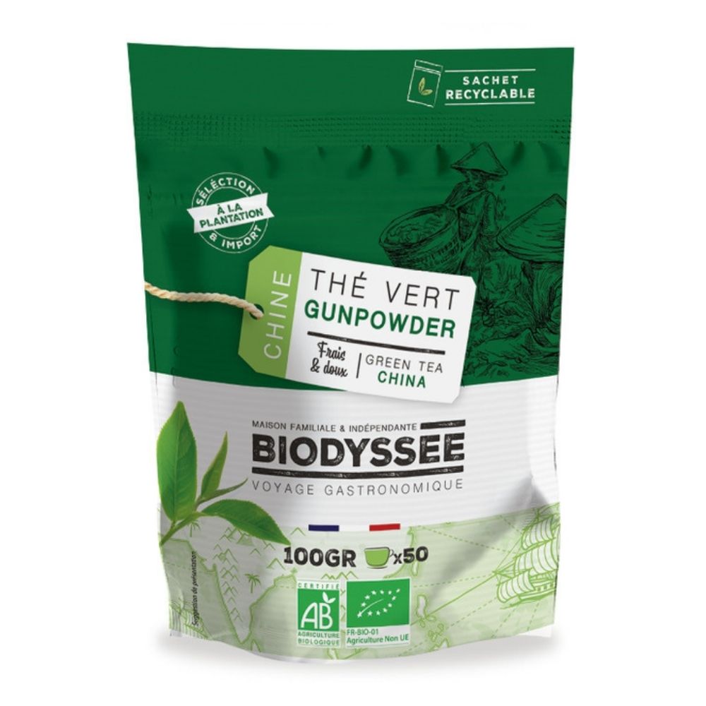 Thé vert gunpowder de Chine bio