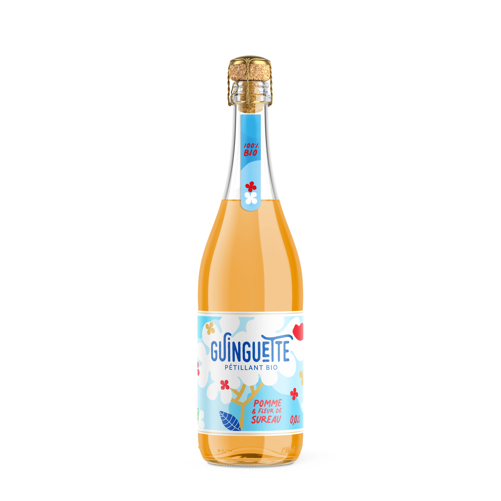 Jus de pomme pétillant fleur de sureau bio