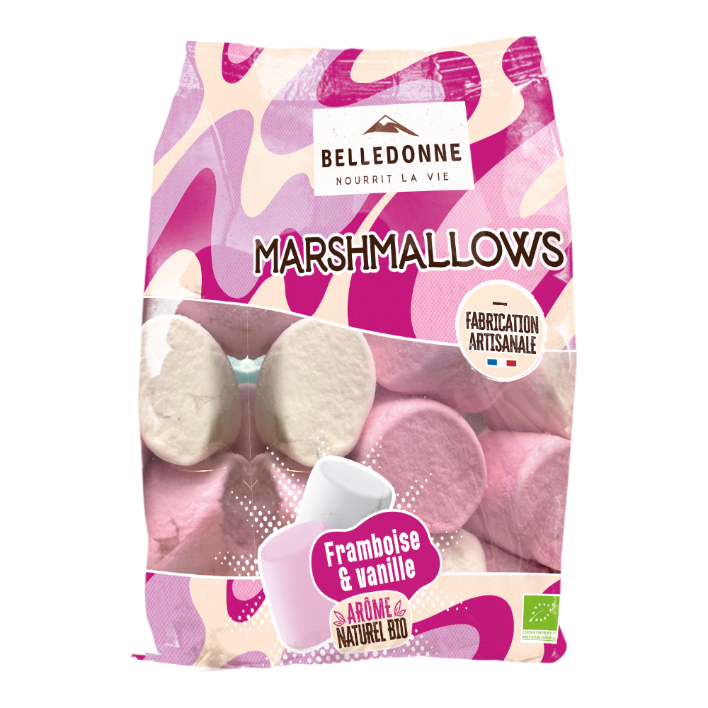 Marshmallows framboise vanille bio