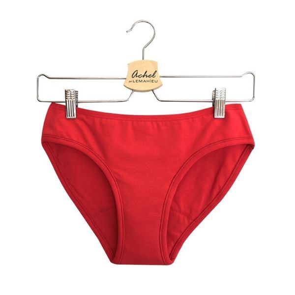 Xl - culotte menstruelle rouge en coton bio (50/52)