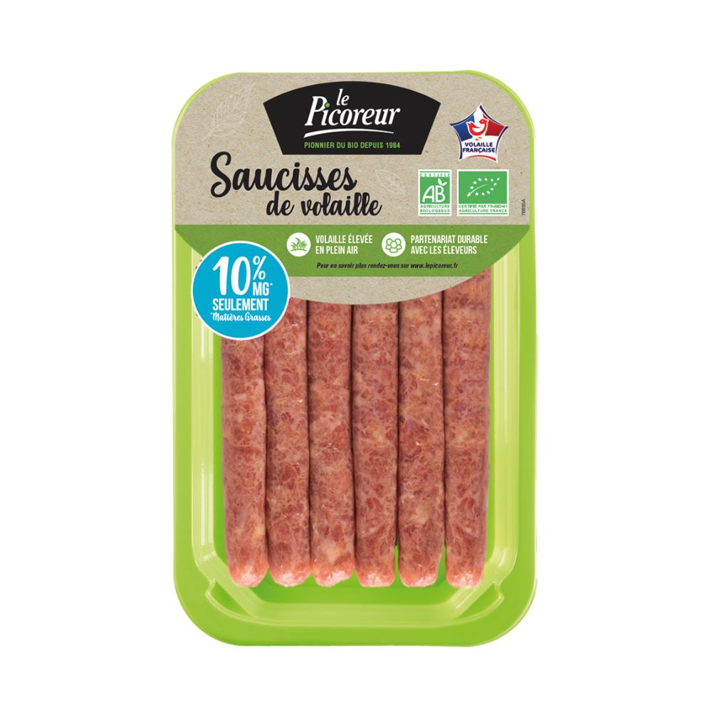 Saucisses de volaille bio