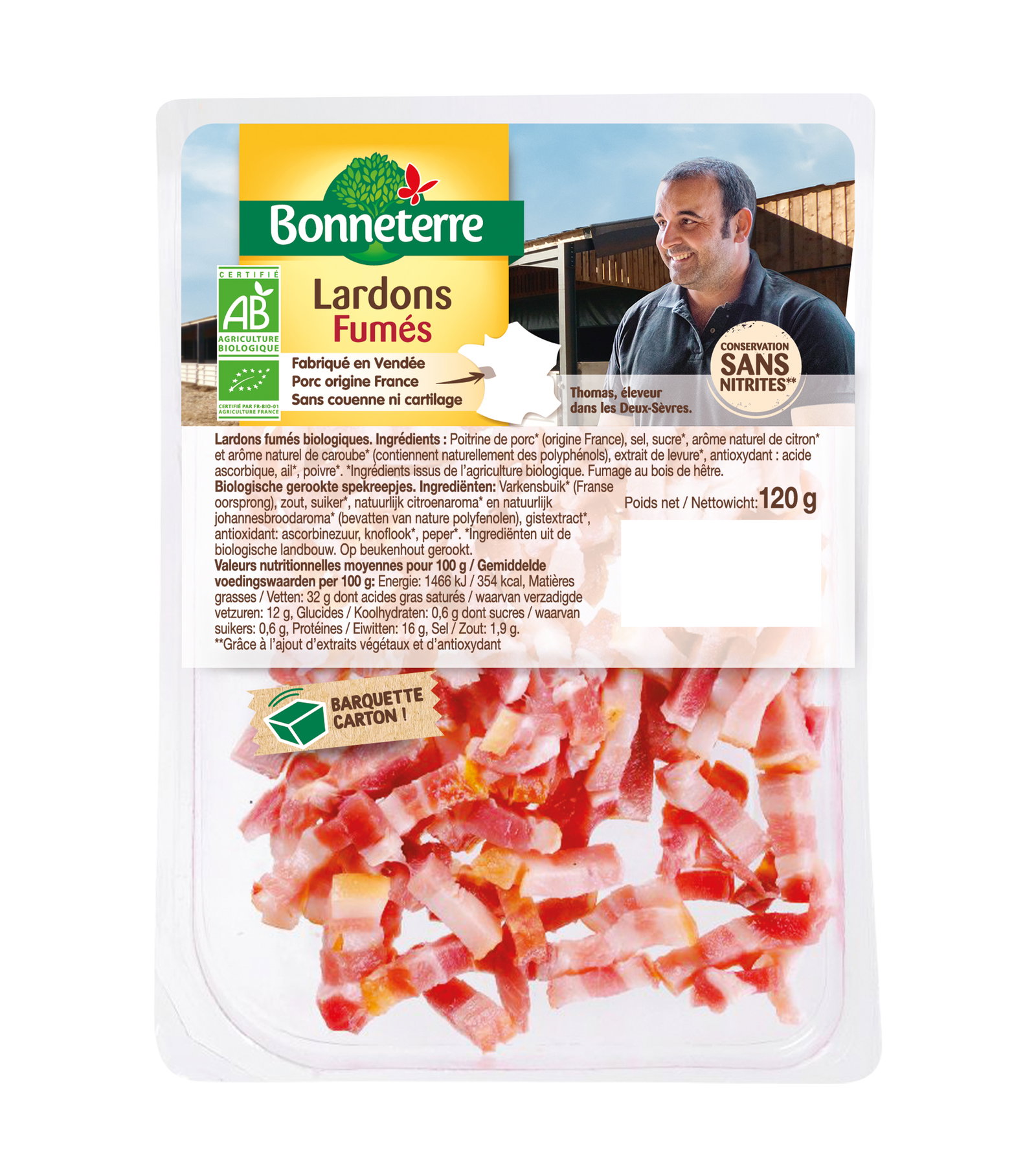 Lardons fumés sans nitrites bio