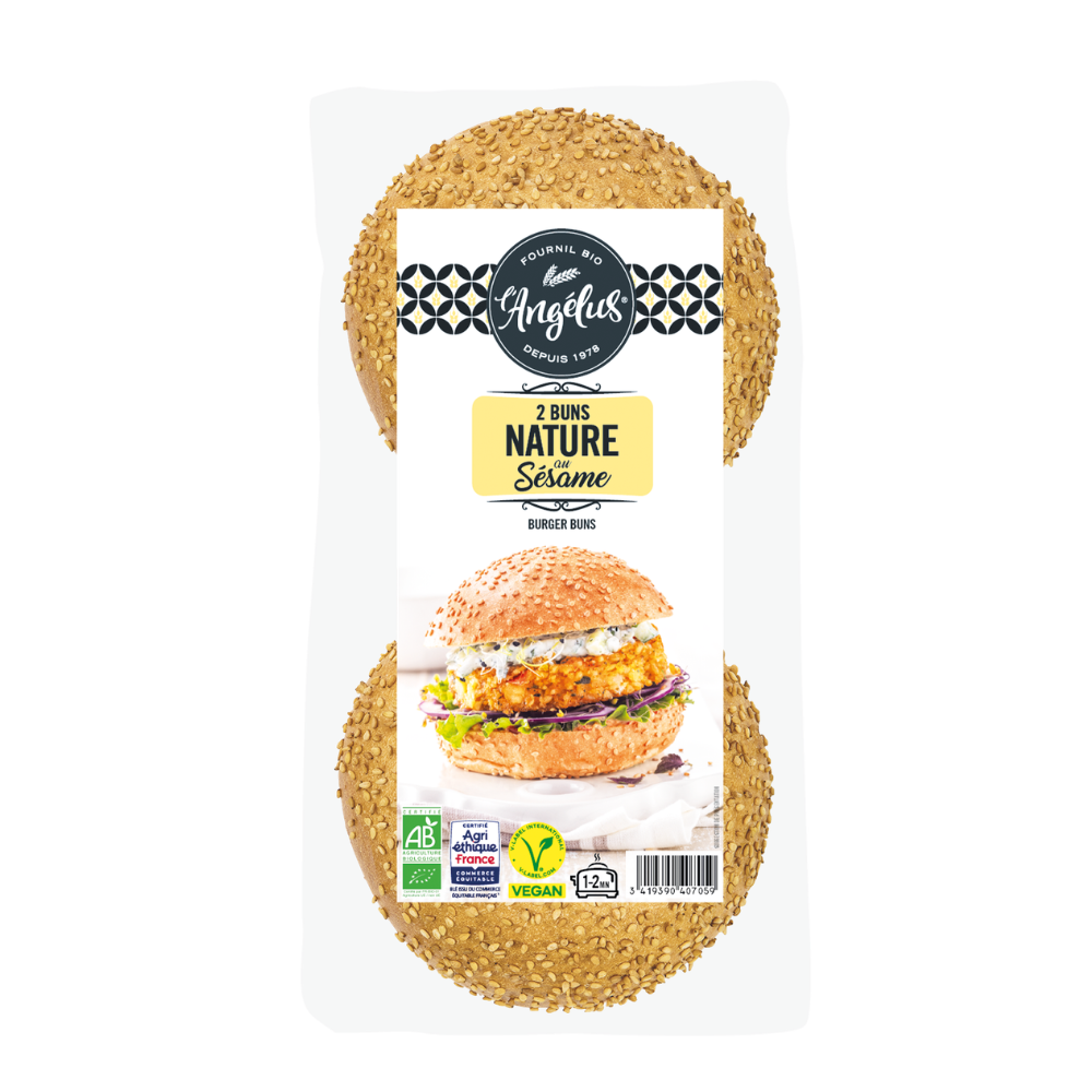 Buns nature sésame bio et équitable 2x75g