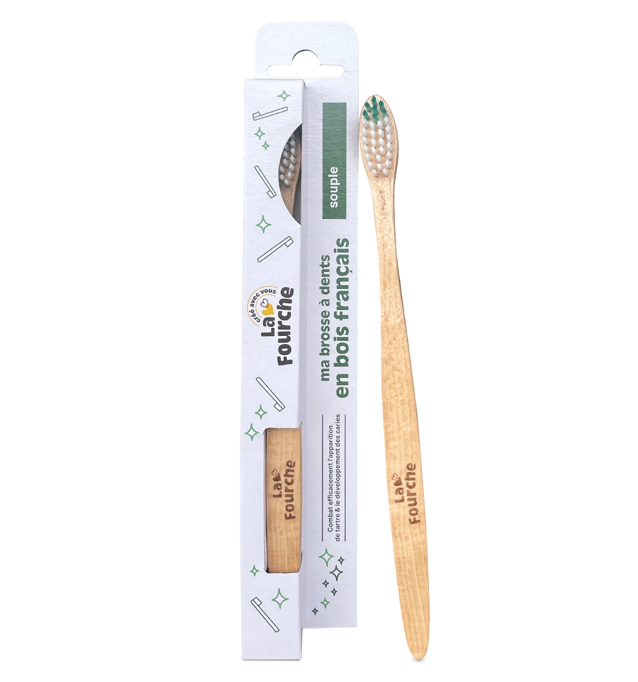 Brosse à dents en bois français souple