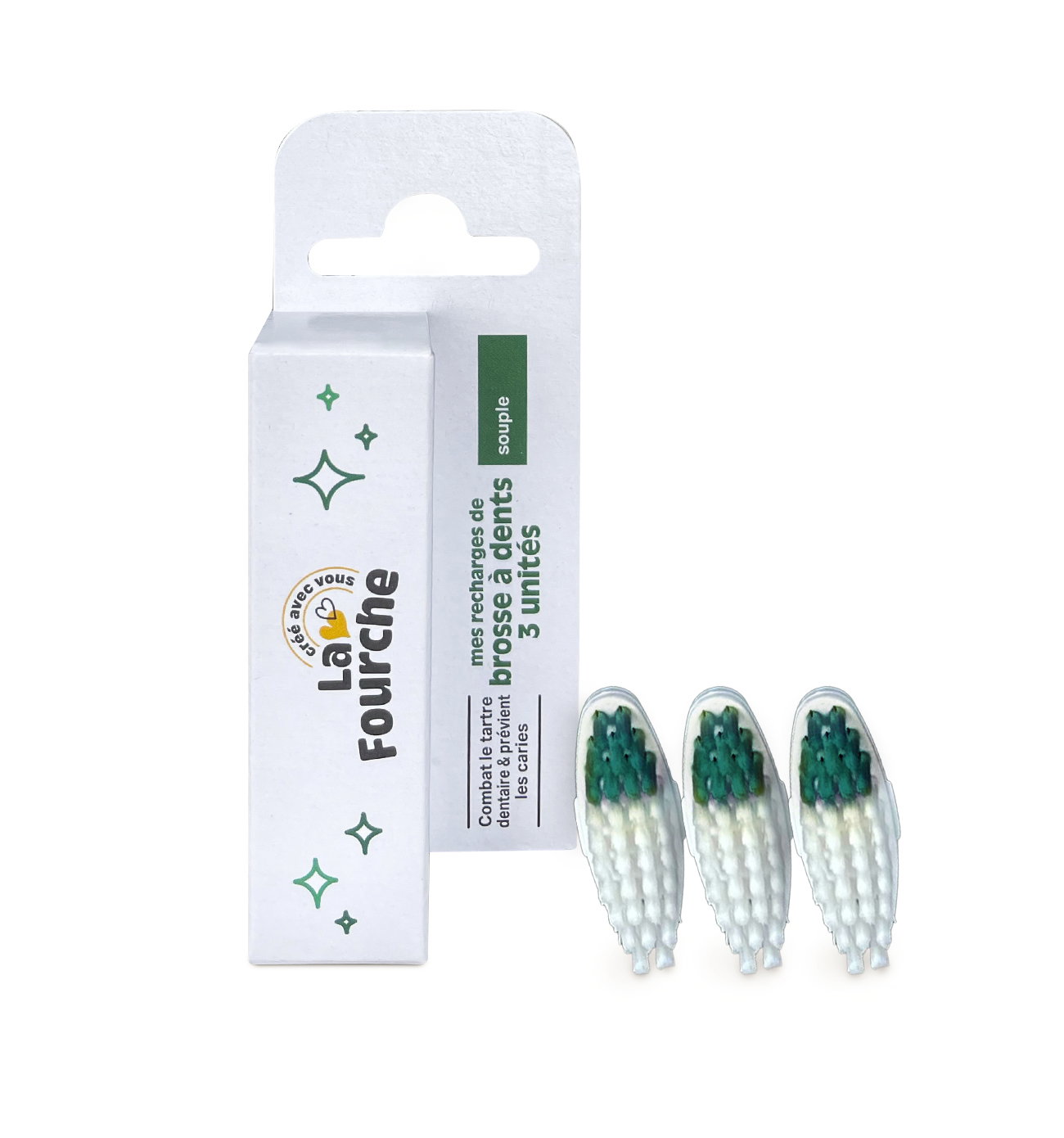 Tête de brosse à dents rechargeable souple x 3
