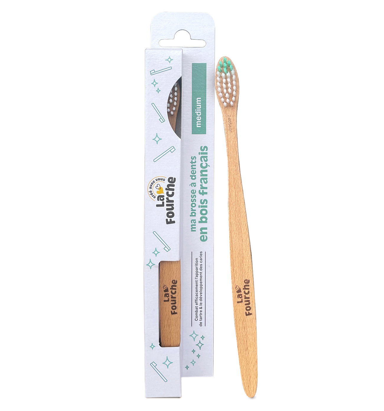 Brosse à dents en bois français medium