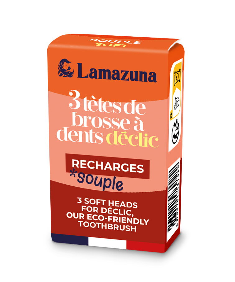 Recharge têtes brosse à dents souples x 3