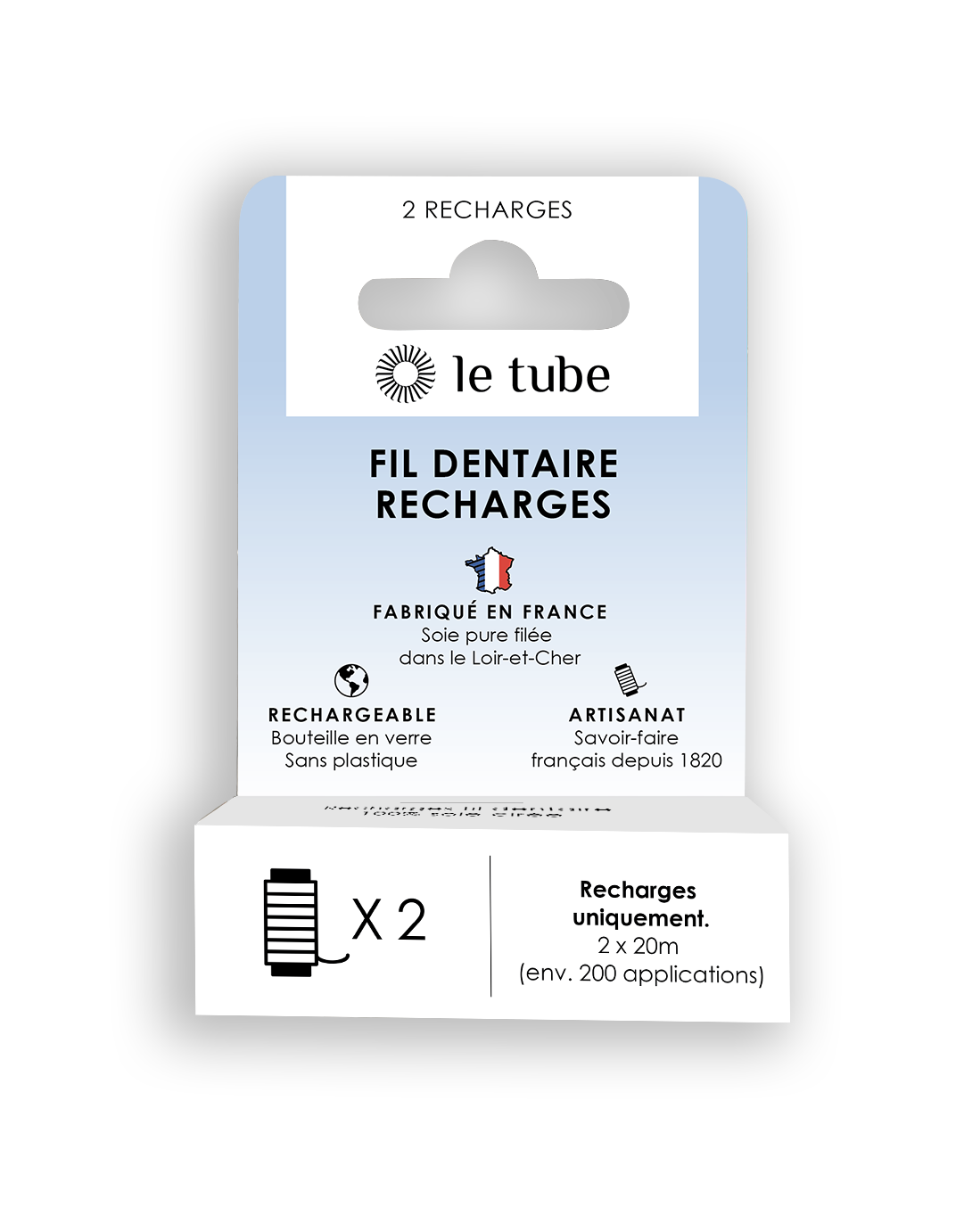Fil dentaire recharges 2 bobines x 2