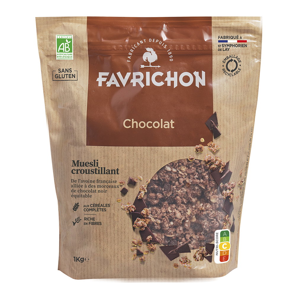 Muesli croustillant chocolat sans gluten bio