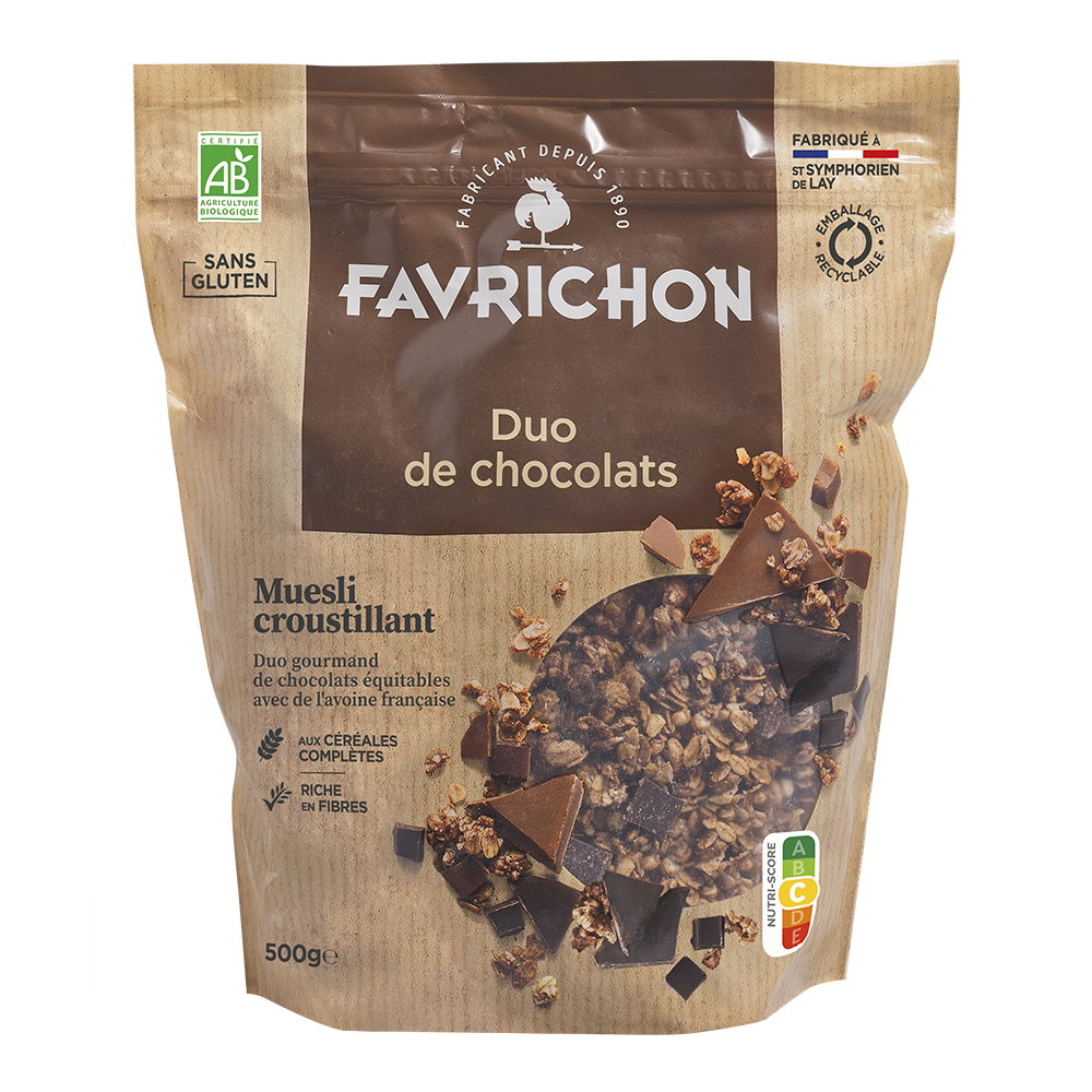 Muesli croustillant duo de chocolats sans gluten bio