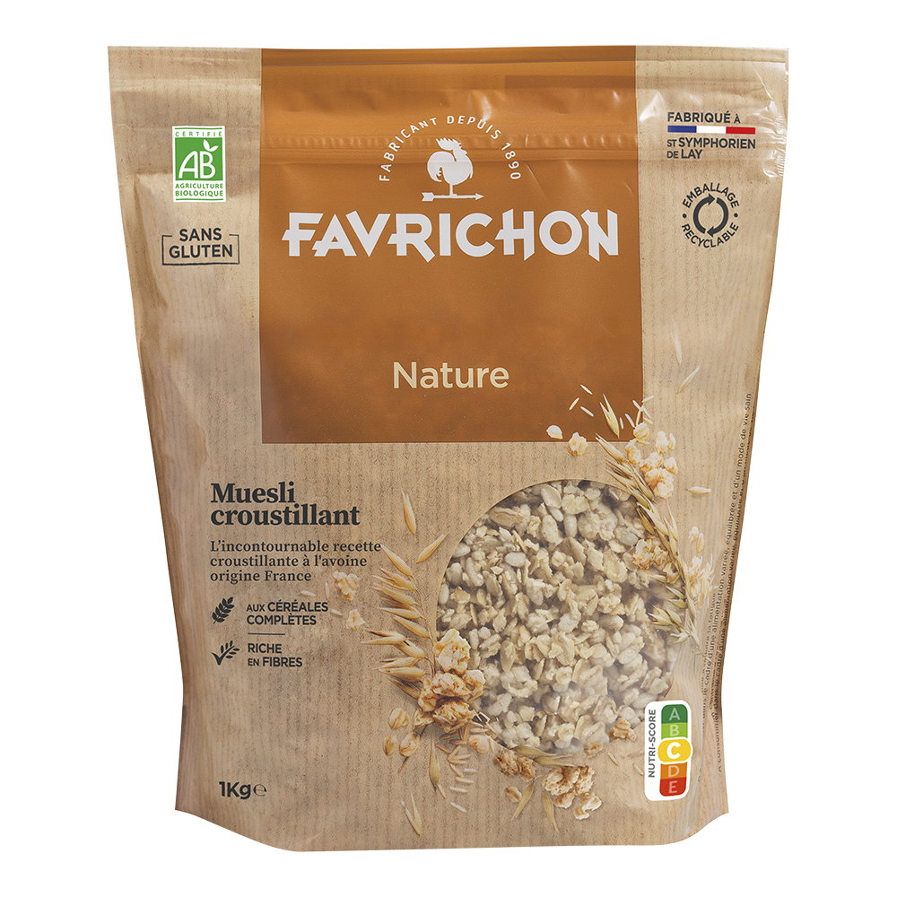 Muesli croustillant nature sans gluten bio