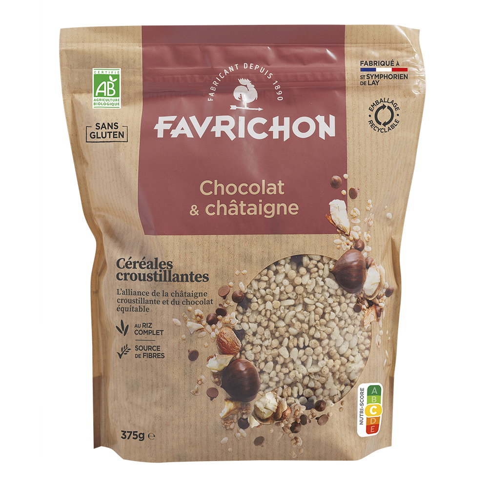 Muesli croustillant chocolat châtaigne sans gluten bio