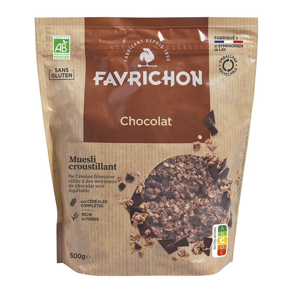 Muesli croustillant chocolat sans gluten bio