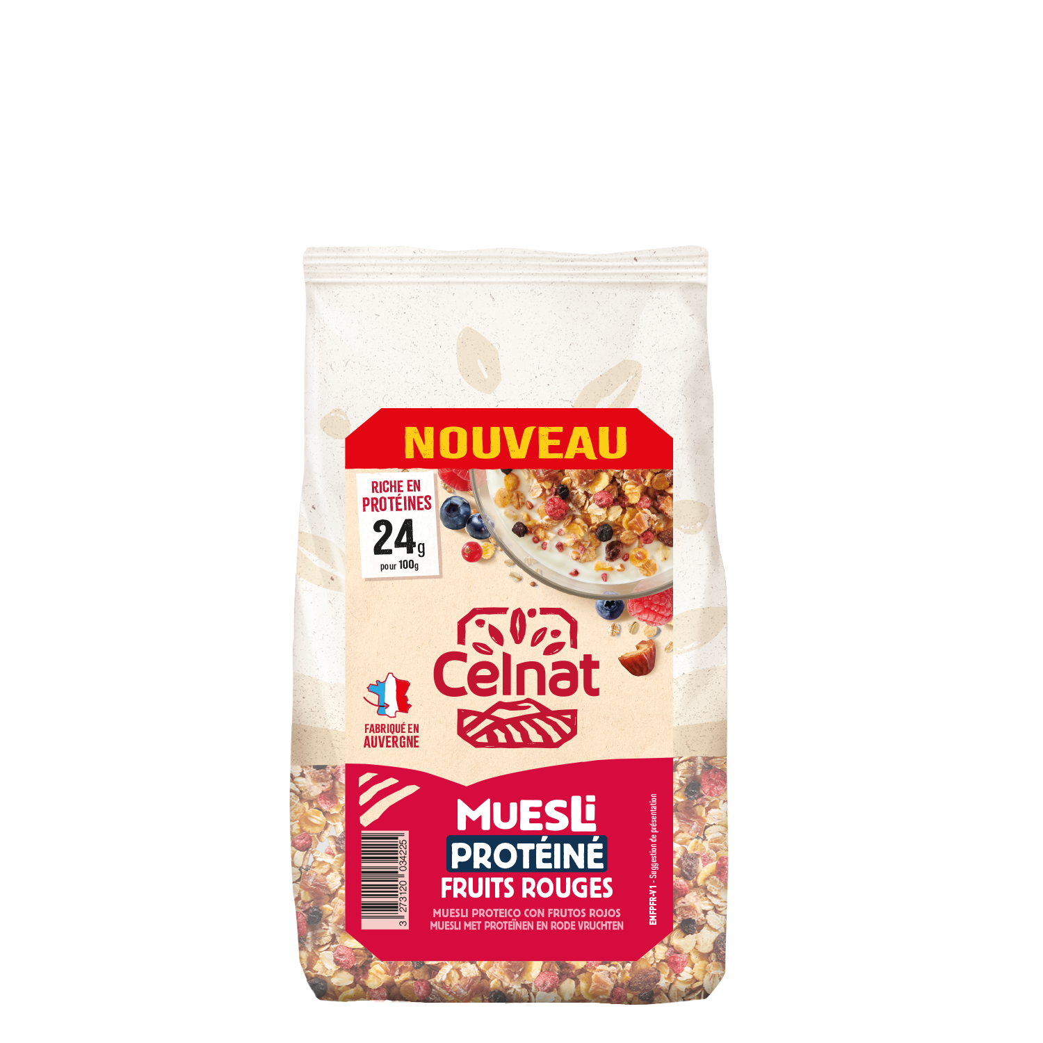 Muesli protéiné fruits rouges bio